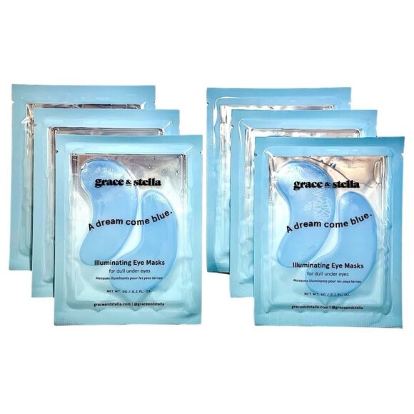 ➡️ 2/$25 ⬅️ Grace & Stella—Blue 💎Illuminating💎 Eye Masks—6 Pairs *New* - Picture 2 of 10